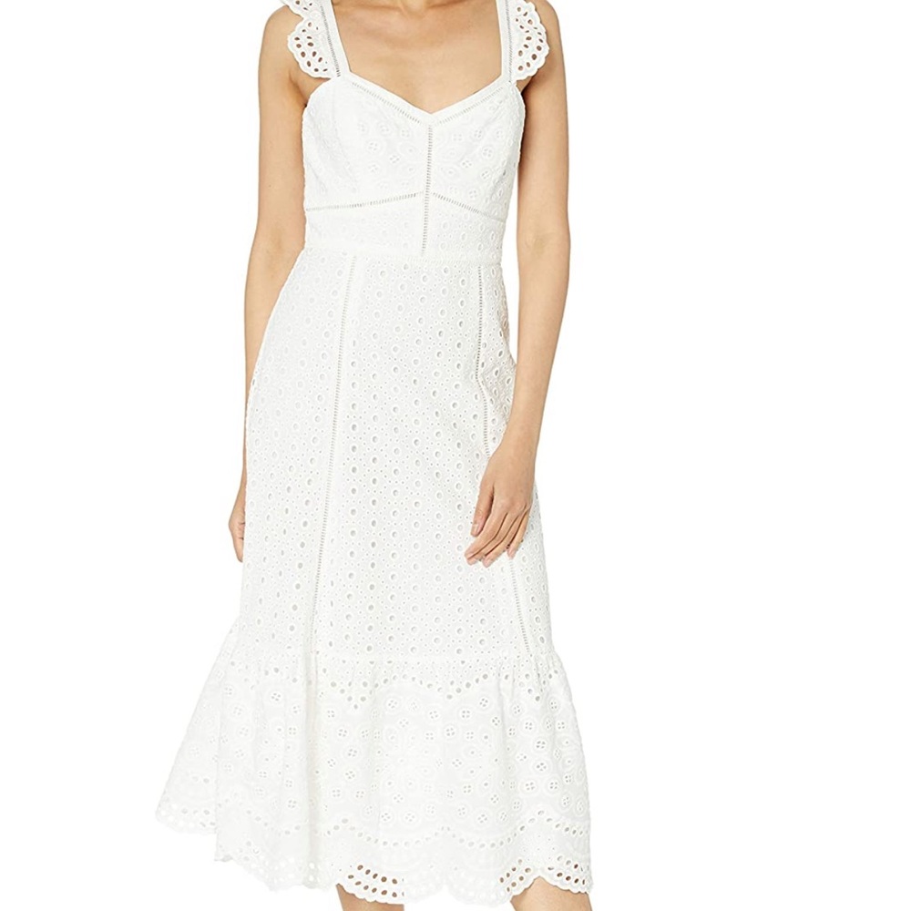 PARKER Ivory Embroidered Eyelet Dress - Picture 8 of 10